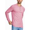 imageMAGCOMSEN Mens Long Sleeve Henley Shirt Fall Casual Shirt Fashion Front Placket ShirtGrey Pinkcotton Blend