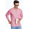 imageMAGCOMSEN Mens Long Sleeve Henley Shirt Fall Casual Shirt Fashion Front Placket ShirtGrey Pinkcotton Blend