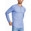 imageMAGCOMSEN Mens Long Sleeve Henley Shirt Fall Casual Shirt Fashion Front Placket ShirtLight Bluecotton Blend