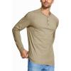 imageMAGCOMSEN Mens Long Sleeve Henley Shirt Fall Casual Shirt Fashion Front Placket ShirtLight Browncotton Blend