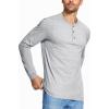imageMAGCOMSEN Mens Long Sleeve Henley Shirt Fall Casual Shirt Fashion Front Placket ShirtLight Greycotton Blend