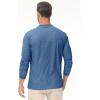 imageMAGCOMSEN Mens Long Sleeve Henley Shirt Fall Casual Shirt Fashion Front Placket ShirtMedium Bluecotton Blend