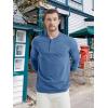 imageMAGCOMSEN Mens Long Sleeve Henley Shirt Fall Casual Shirt Fashion Front Placket ShirtMedium Bluecotton Blend