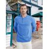 imageMAGCOMSEN Mens Long Sleeve Henley Shirt Fall Casual Shirt Fashion Front Placket ShirtSea Bluecotton Blend