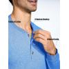 imageMAGCOMSEN Mens Long Sleeve Henley Shirt Fall Casual Shirt Fashion Front Placket ShirtSea Bluecotton Blend