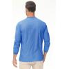 imageMAGCOMSEN Mens Long Sleeve Henley Shirt Fall Casual Shirt Fashion Front Placket ShirtSea Bluecotton Blend
