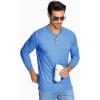 imageMAGCOMSEN Mens Long Sleeve Henley Shirt Fall Casual Shirt Fashion Front Placket ShirtSea Bluecotton Blend