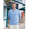 imageMAGCOMSEN Mens Long Sleeve Henley Shirt Fall Casual Shirt Fashion Front Placket ShirtSky Bluecotton Blend