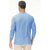 imageMAGCOMSEN Mens Long Sleeve Henley Shirt Fall Casual Shirt Fashion Front Placket ShirtSky Bluecotton Blend