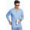 imageMAGCOMSEN Mens Long Sleeve Henley Shirt Fall Casual Shirt Fashion Front Placket ShirtSky Bluecotton Blend