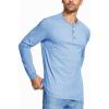 imageMAGCOMSEN Mens Long Sleeve Henley Shirt Fall Casual Shirt Fashion Front Placket ShirtSky Bluecotton Blend