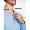 imageMAGCOMSEN Mens Long Sleeve Henley Shirt Fall Casual Shirt Fashion Front Placket ShirtSky Bluecotton Blend
