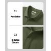 imageMAGCOMSEN Mens Polo Shirts with Pocket Cotton Pique Short Sleeve Collared Shirt Moisture Wicking Golf Shirts 3Button ShirtsArmy Green