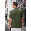 imageMAGCOMSEN Mens Polo Shirts with Pocket Cotton Pique Short Sleeve Collared Shirt Moisture Wicking Golf Shirts 3Button ShirtsArmy Green