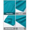 imageMAGCOMSEN Mens Polo Shirts with Pocket Cotton Pique Short Sleeve Collared Shirt Moisture Wicking Golf Shirts 3Button ShirtsBlue Green