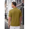 imageMAGCOMSEN Mens Polo Shirts with Pocket Cotton Pique Short Sleeve Collared Shirt Moisture Wicking Golf Shirts 3Button ShirtsBrown