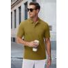 imageMAGCOMSEN Mens Polo Shirts with Pocket Cotton Pique Short Sleeve Collared Shirt Moisture Wicking Golf Shirts 3Button ShirtsBrown