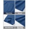 imageMAGCOMSEN Mens Polo Shirts with Pocket Cotton Pique Short Sleeve Collared Shirt Moisture Wicking Golf Shirts 3Button ShirtsGrey Blue