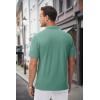 imageMAGCOMSEN Mens Polo Shirts with Pocket Cotton Pique Short Sleeve Collared Shirt Moisture Wicking Golf Shirts 3Button ShirtsGrey Green