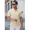 imageMAGCOMSEN Mens Polo Shirts with Pocket Cotton Pique Short Sleeve Collared Shirt Moisture Wicking Golf Shirts 3Button ShirtsKhaki