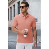 imageMAGCOMSEN Mens Polo Shirts with Pocket Cotton Pique Short Sleeve Collared Shirt Moisture Wicking Golf Shirts 3Button ShirtsPink