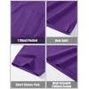 imageMAGCOMSEN Mens Polo Shirts with Pocket Cotton Pique Short Sleeve Collared Shirt Moisture Wicking Golf Shirts 3Button ShirtsPurple
