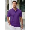 imageMAGCOMSEN Mens Polo Shirts with Pocket Cotton Pique Short Sleeve Collared Shirt Moisture Wicking Golf Shirts 3Button ShirtsPurple