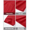 imageMAGCOMSEN Mens Polo Shirts with Pocket Cotton Pique Short Sleeve Collared Shirt Moisture Wicking Golf Shirts 3Button ShirtsTomato Red