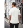 imageMAGCOMSEN Mens Polo Shirts with Pocket Cotton Pique Short Sleeve Collared Shirt Moisture Wicking Golf Shirts 3Button ShirtsWhite