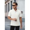 imageMAGCOMSEN Mens Polo Shirts with Pocket Cotton Pique Short Sleeve Collared Shirt Moisture Wicking Golf Shirts 3Button ShirtsWhite