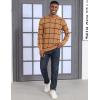 imageMAGCOMSEN Mens Sweater Pullover Sweaters Crewneck Plaid Sweater Casual Cotton Sweater Fall Winter SweaterCamel