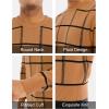 imageMAGCOMSEN Mens Sweater Pullover Sweaters Crewneck Plaid Sweater Casual Cotton Sweater Fall Winter SweaterCamel