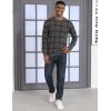 imageMAGCOMSEN Mens Sweater Pullover Sweaters Crewneck Plaid Sweater Casual Cotton Sweater Fall Winter SweaterDark Grey