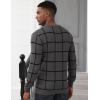 imageMAGCOMSEN Mens Sweater Pullover Sweaters Crewneck Plaid Sweater Casual Cotton Sweater Fall Winter SweaterDark Grey