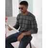 imageMAGCOMSEN Mens Sweater Pullover Sweaters Crewneck Plaid Sweater Casual Cotton Sweater Fall Winter SweaterDark Grey