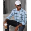 imageMAGCOMSEN Mens Sweater Pullover Sweaters Crewneck Plaid Sweater Casual Cotton Sweater Fall Winter SweaterLight Blue