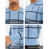 imageMAGCOMSEN Mens Sweater Pullover Sweaters Crewneck Plaid Sweater Casual Cotton Sweater Fall Winter SweaterLight Blue