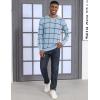 imageMAGCOMSEN Mens Sweater Pullover Sweaters Crewneck Plaid Sweater Casual Cotton Sweater Fall Winter SweaterLight Blue