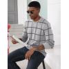 imageMAGCOMSEN Mens Sweater Pullover Sweaters Crewneck Plaid Sweater Casual Cotton Sweater Fall Winter SweaterLight Grey