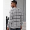 imageMAGCOMSEN Mens Sweater Pullover Sweaters Crewneck Plaid Sweater Casual Cotton Sweater Fall Winter SweaterLight Grey
