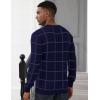 imageMAGCOMSEN Mens Sweater Pullover Sweaters Crewneck Plaid Sweater Casual Cotton Sweater Fall Winter SweaterNavy