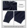 imageMAGCOMSEN Mens Sweaters 14 Zip Cotton Sweater Pullover Polo Sweaters Striped Fall Winter Warm SweatshirtsLight Grey