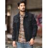 imageMAGCOMSEN Winter Jackets For Men Fleece Lined Coat Cotton Thermal Jacket Trucker Field Hiking Jackets Canvas Work JacketBlack