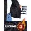 imageMAGCOMSEN Winter Jackets For Men Fleece Lined Coat Cotton Thermal Jacket Trucker Field Hiking Jackets Canvas Work JacketBlack