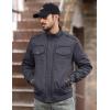 imageMAGCOMSEN Winter Jackets For Men Fleece Lined Coat Cotton Thermal Jacket Trucker Field Hiking Jackets Canvas Work JacketDark Grey