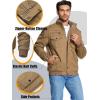 imageMAGCOMSEN Winter Jackets For Men Fleece Lined Coat Cotton Thermal Jacket Trucker Field Hiking Jackets Canvas Work JacketKhaki