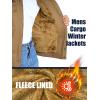 imageMAGCOMSEN Winter Jackets For Men Fleece Lined Coat Cotton Thermal Jacket Trucker Field Hiking Jackets Canvas Work JacketKhaki
