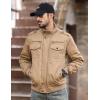 imageMAGCOMSEN Winter Jackets For Men Fleece Lined Coat Cotton Thermal Jacket Trucker Field Hiking Jackets Canvas Work JacketKhaki