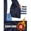imageMAGCOMSEN Winter Jackets For Men Fleece Lined Coat Cotton Thermal Jacket Trucker Field Hiking Jackets Canvas Work JacketNavy Blue