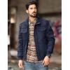 imageMAGCOMSEN Winter Jackets For Men Fleece Lined Coat Cotton Thermal Jacket Trucker Field Hiking Jackets Canvas Work JacketNavy Blue